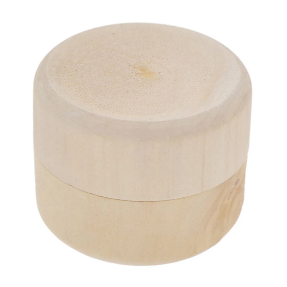 Mini Round Pine Wood Ring Jewelry Trinket Soap Box Storage Container Gift Case Compact and exquisite workmanship