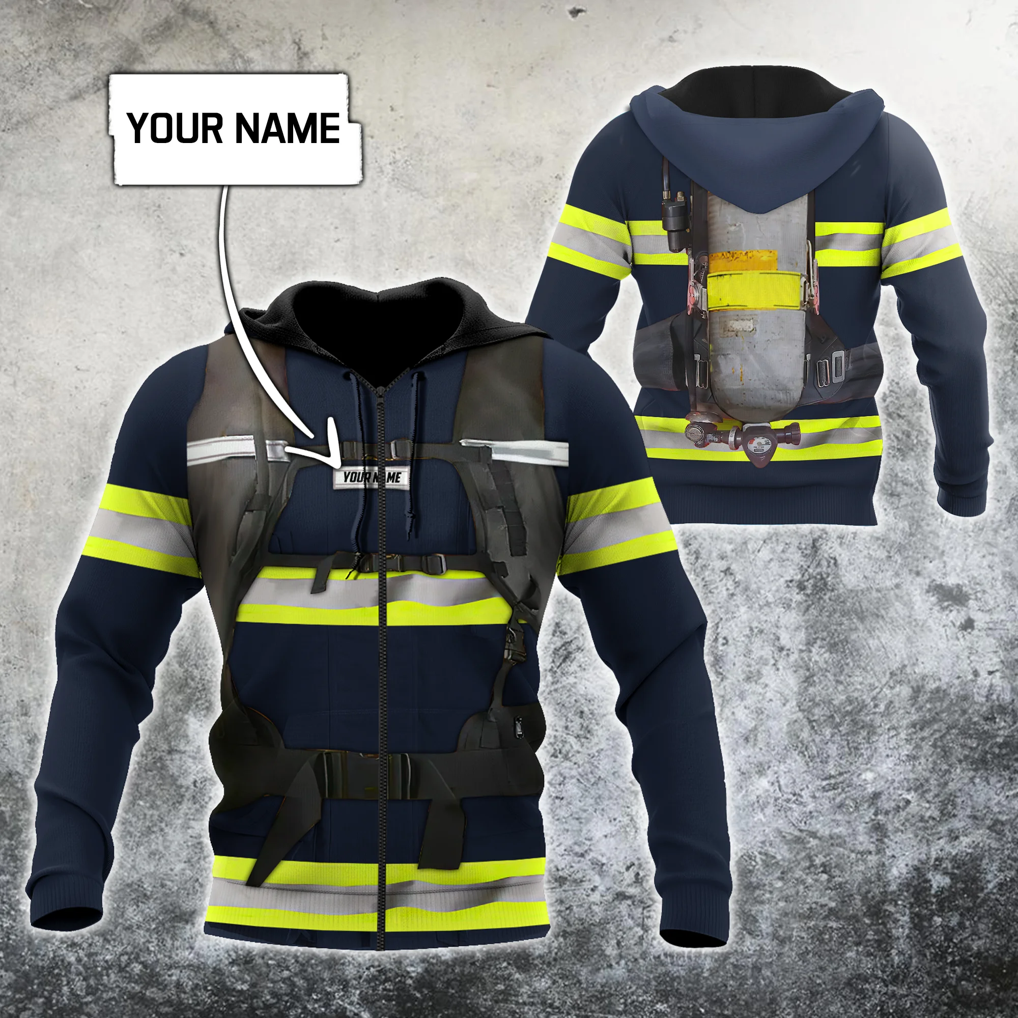 Customize Name Brave Firefighter 3D Printed Men Autumn Hoodie Unisex Hooded sweatshirt Streetwear Casual zipper hoodies DK419