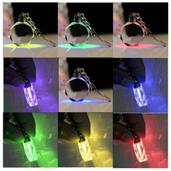 LED Car Key Ring Men Luminous Keychain custom made Logo LED Cut Glass Keychain Car Logo Keyring Key Holder for Vehicle