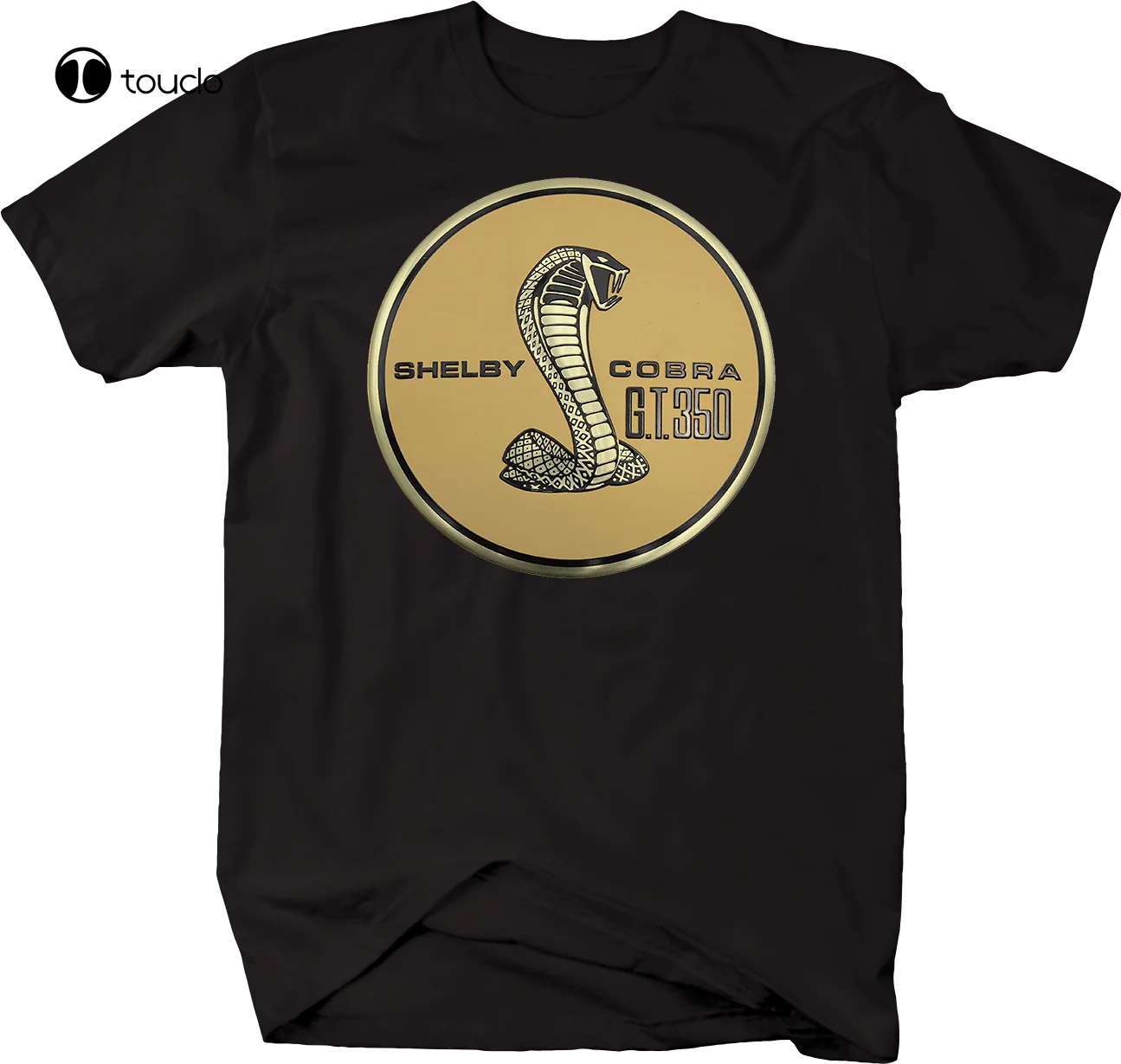 Shelby Cobra Gt350 Mustang Snake Gold Emblem T Shirt Tee Shirt