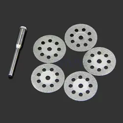 5PCS 22mm Mini Sharp Rotary Diamond Cutting Discs Disks Dremel Tools With A Rod Drop Shipping