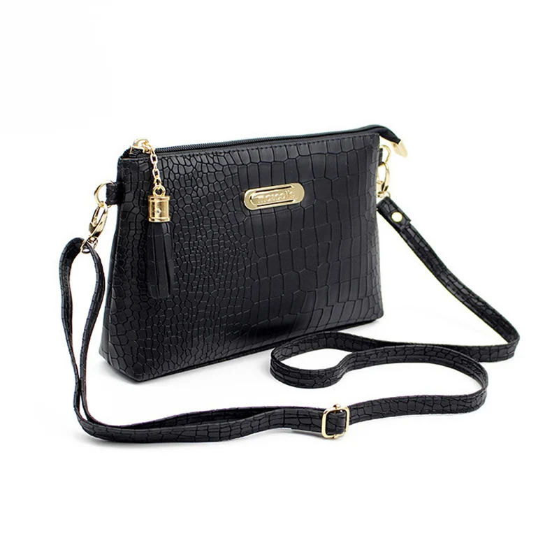 Fashion Alligator Pattern Shoulder Messenger Bags for Women PU Leather Handbag Small Phone Purse Crossbody Pack