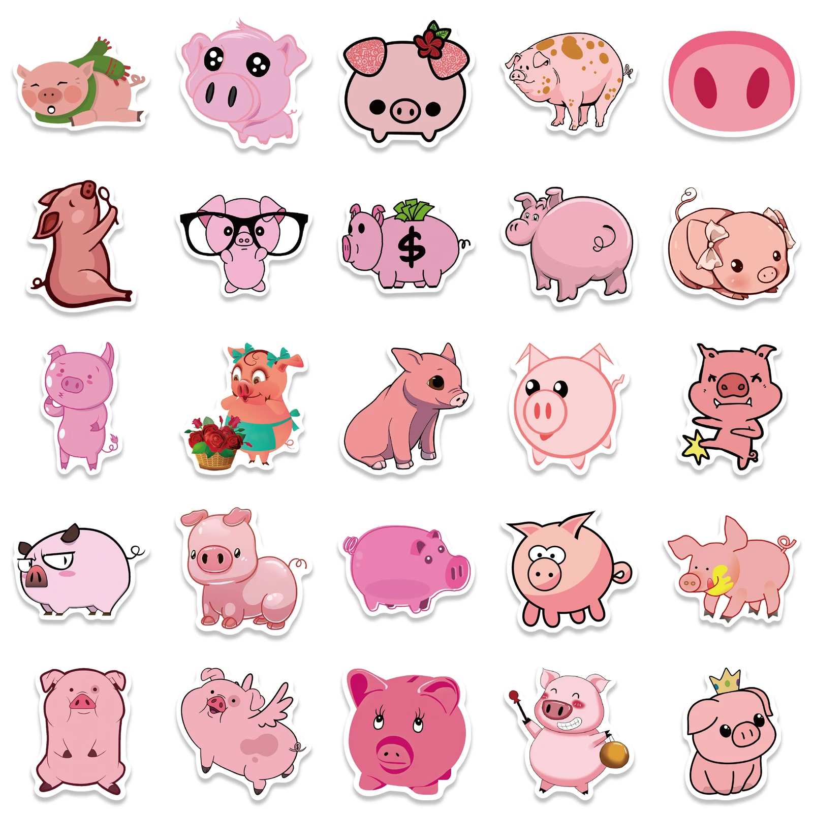 50PCS Creative kawaii Self-made Pink toot pig Stickers/ Beautiful Stickers /Decorative Sticker /DIY Craft Photo Albums