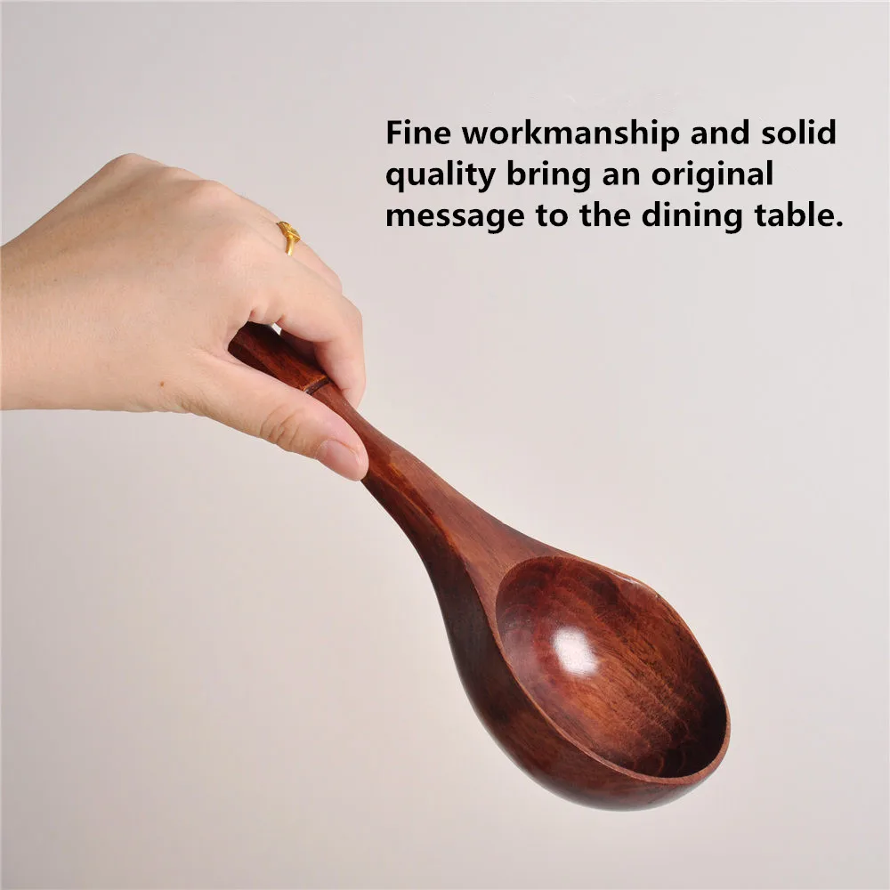 Large Wooden Soup Scoops, Bamboo Handle Cooking Scoop, Japanese Style, Durable Spoon, Bath Water Ladle, Tableware, Kitchen Tools