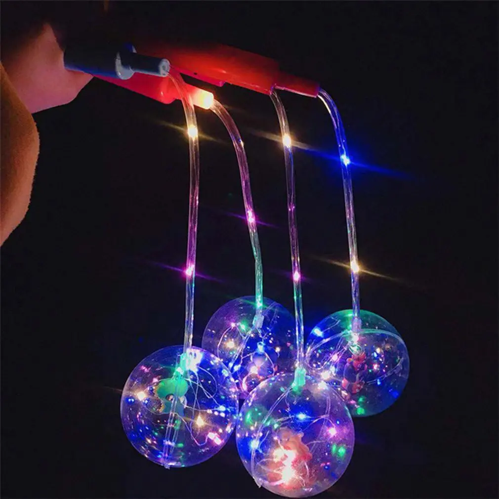 Bobo Ball Flash Light Handle Christmas Elves Ball Creative LED Light Colorful Cartoon Lanterns Halloween Child Toy