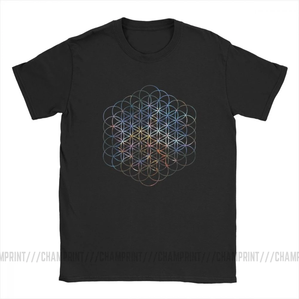 Carina Nebula Flower Of Life Men\'s T Shirts Sacred Geometry Magic Mandala Funny Tee Shirt Short Sleeve T-Shirt Cotton Plus Size