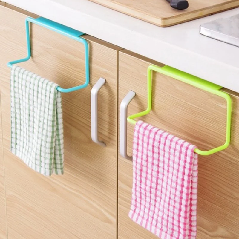 Kitchen Organizer Towel Rack Over Door Hanging Holder Bathroom Cabinet Cupboard Hanger Shelf For Kitchen Supplies Accessories