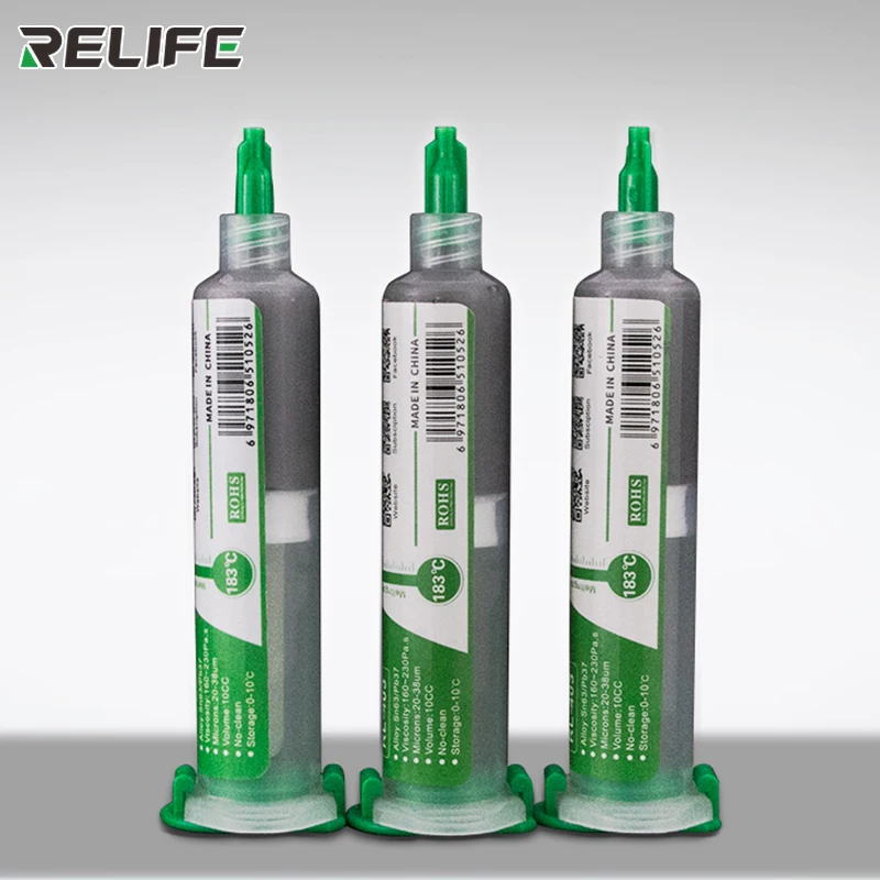 الأصلي RELIFE 10CC RL-403 لحام لصق تدفق 183 ℃ Sn63/Pb37 20-38um لا نظيفة لحام لصق لإصلاح اللوحة الأم بغا