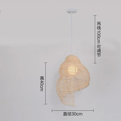 Bamboe hanglamp Creatieve geweven lamp Sea Snail Scandinavische verlichting hout E27 LED Studie woonkamer rieten kroonluchter armaturen