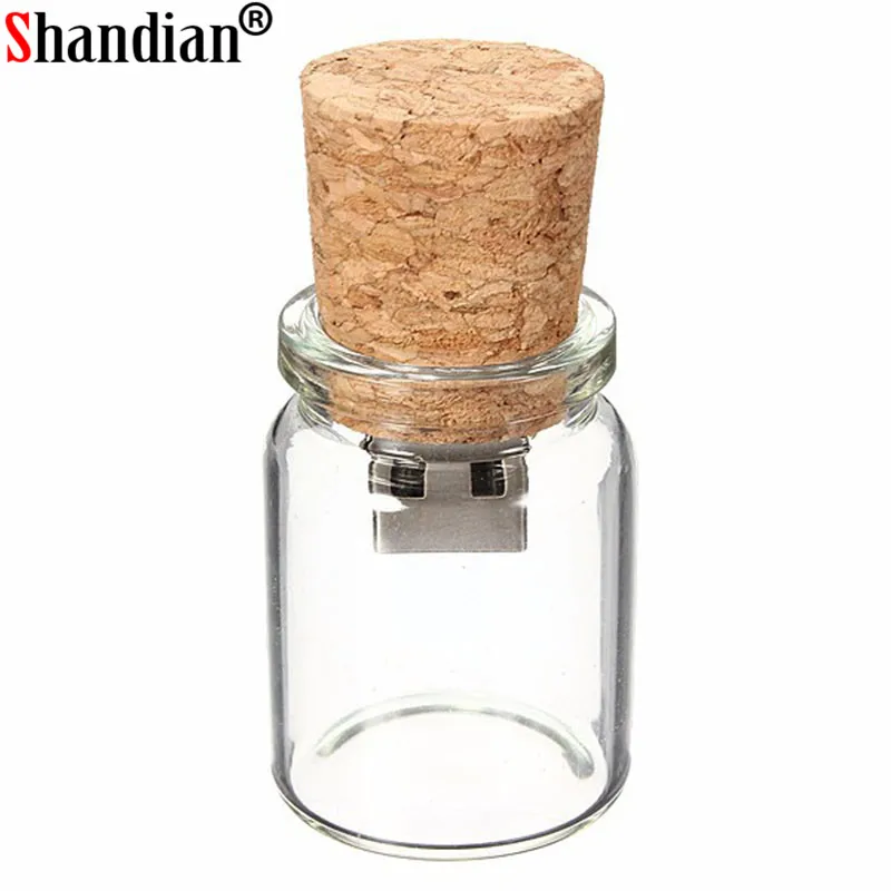 SHANDIAN 100% real capacity new arrival messenger bottle usb memory glass drift bottle usb flash drives srong packing gift