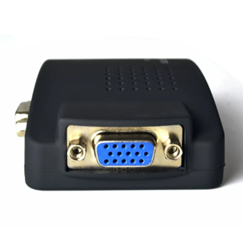 AV to VGA Adapter RCA VGA Converter PC RCA Composite S-Video AV Input to PC VGA LCD Output Converter Switch Box