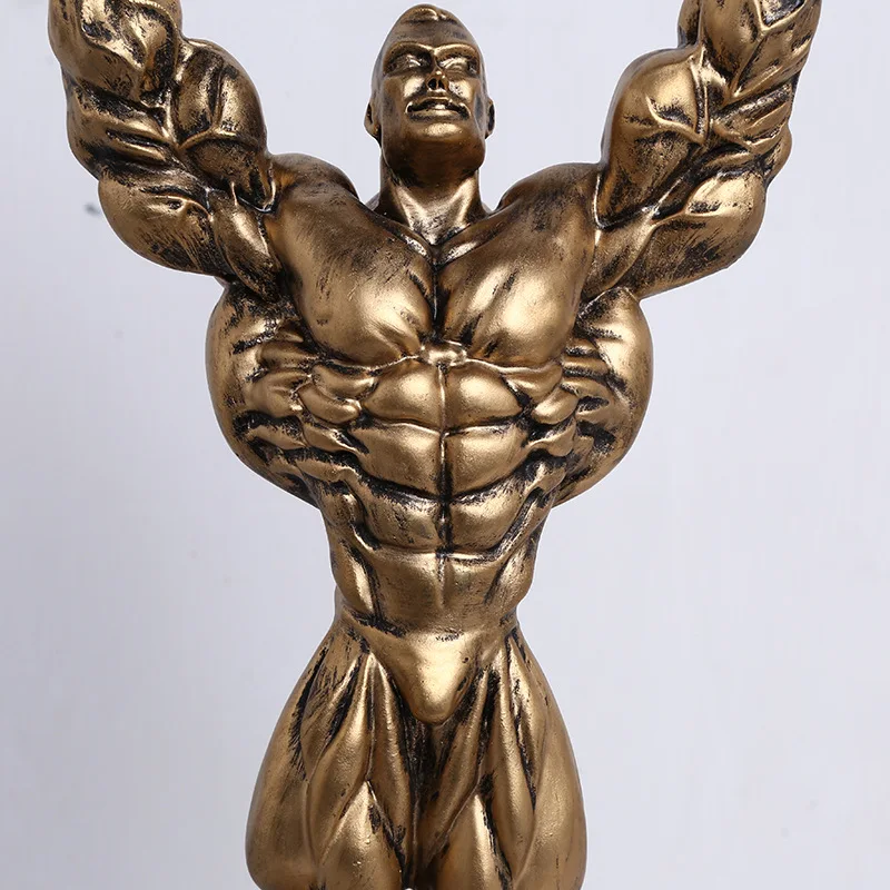 new styl 42cm male Bodybuilding Trophy Boxing Champion male Model Medal Award Trophy Home Furnishing Sports Souvenir Gifts Souve