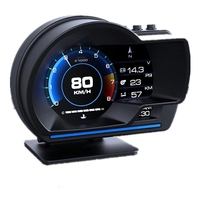 Newest OBD2+GPS Smart Car HUD Head Up Display Auto Display Gauge Digital Odometer Security Alarm Water&Oil temp RPM