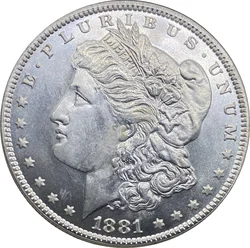 United States 1881 S Morgan One Dollar US Coin Cupronickel Plated Silver Morgan Silver Dollor Coins