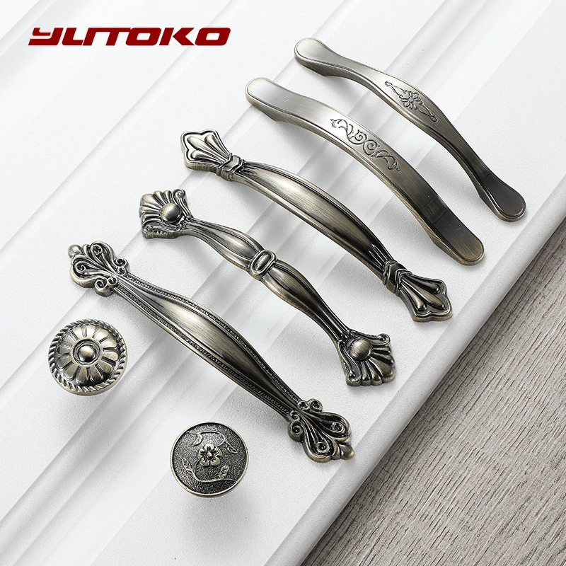 YUTOKO Retro Metal Antique Zine Alloy 128mm Kitchen Drawer Cabinet Door Handle Furniture Knobs Wardrobe Cupboard Pull Handles