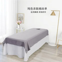 Sábanas Lisas para salón de belleza, ropa de cama antiretráctil, suave, agradable para la piel, cubierta de mesa con/sin agujero, masaje de SPA, 1 unidad