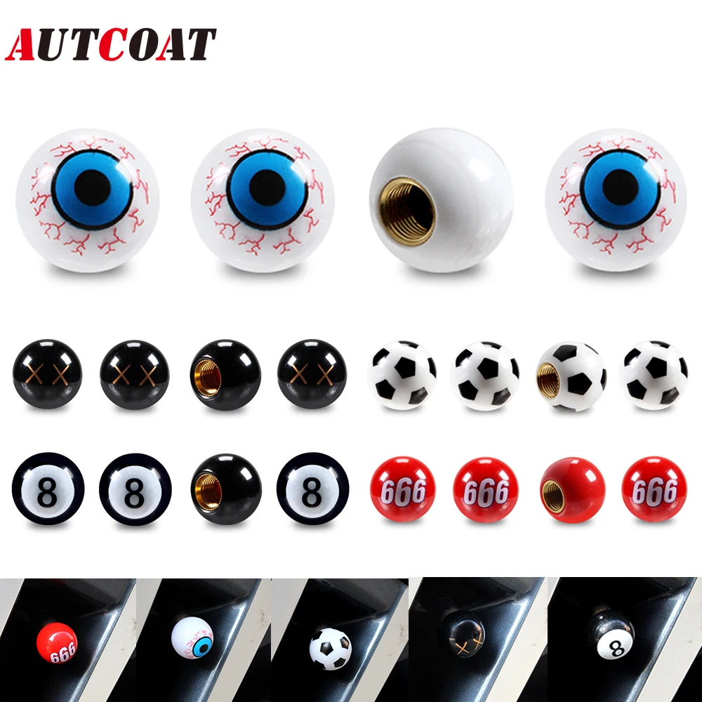 AUTCOAT 4/8szt Uniwersalne nakładki na zawory opon samochodowych Osłony przeciwpyłowe do samochodów osobowych, ciężarowych, SUV-ów, motocykli, rowerów i samochodów Nakładki na zawory do stylizacji samochodów