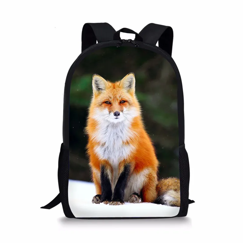 Customzied 2021 Women Backpack Schoolbag Cute Animal Fox Children Backpack Female Notebook Student Book Bag For Girls School