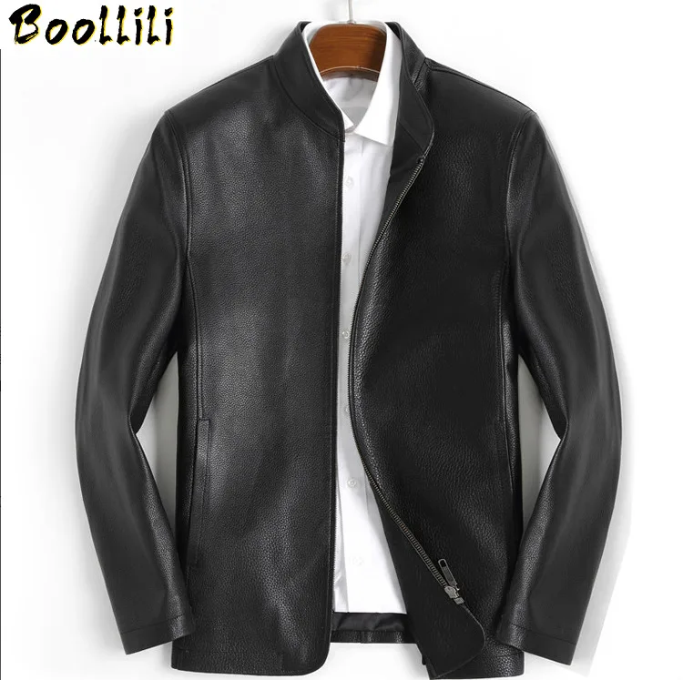 

Leather Boollili Genuine Jacket Men Spring Autumn 100% Real Cow Leather Coat Men's Leather Jackets Slim Luxury Coat