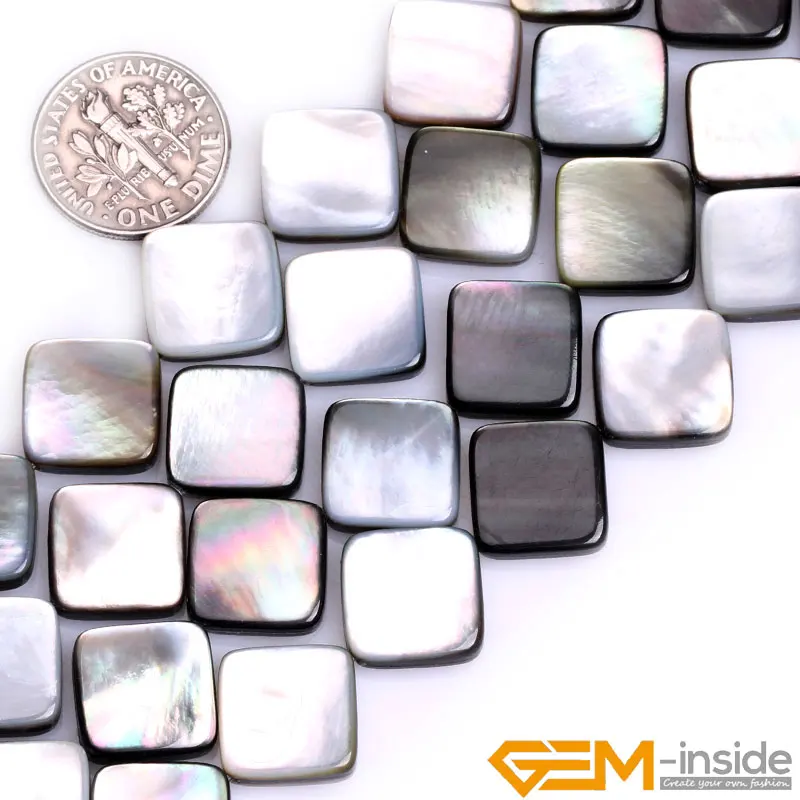 Natural Shell Black Rainbow luster Beads For Jewelry Making Strand 15 inch Coin Drip Oval Square Accessorries Beads For Gifts