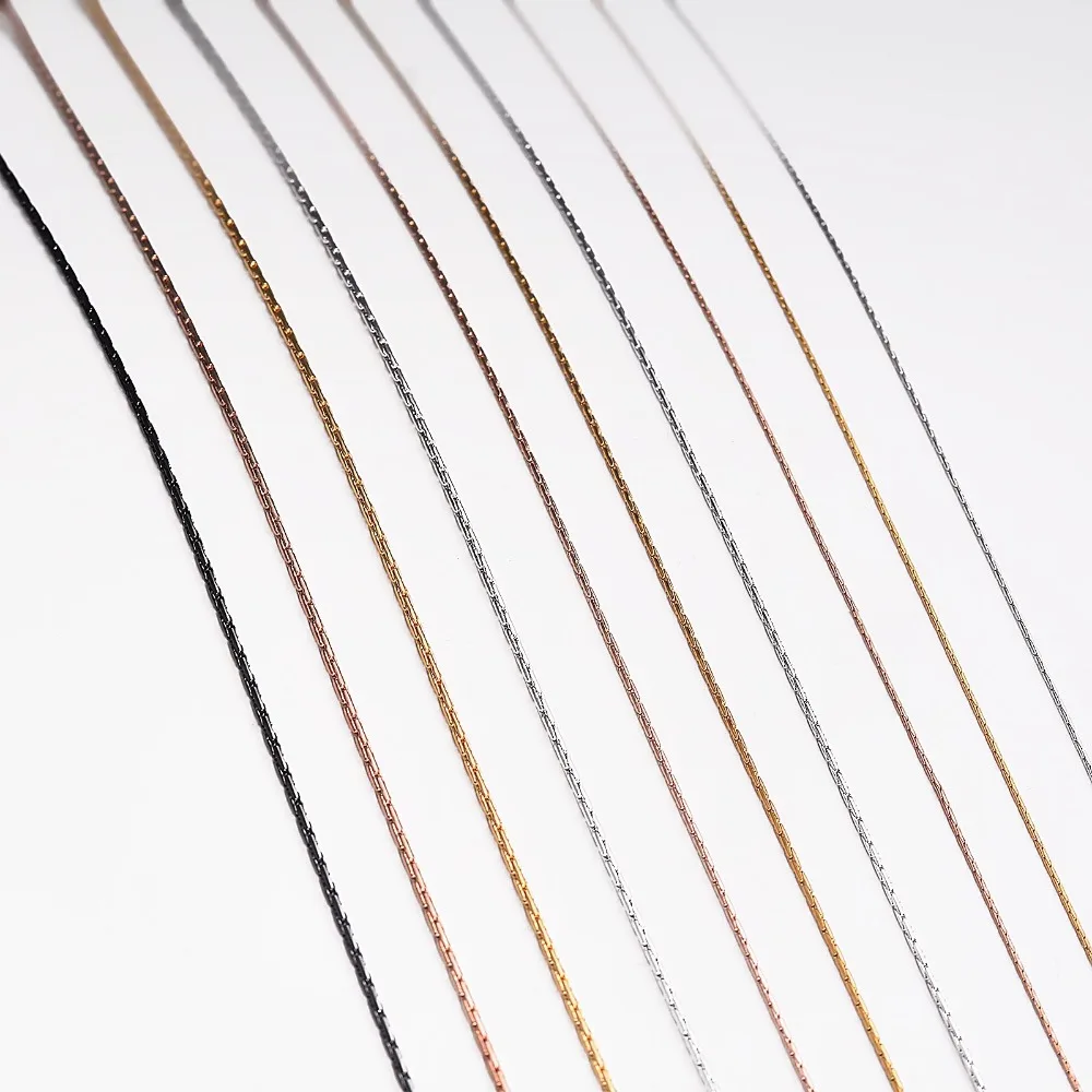 1 Stück Breite 0,6mm/0,8mm/1mm/1,2mm Feine Kettenkette für Damen aus Edelstahl, Feine Halskette für Anhänger, Großhandel Schmuck – Detail 2