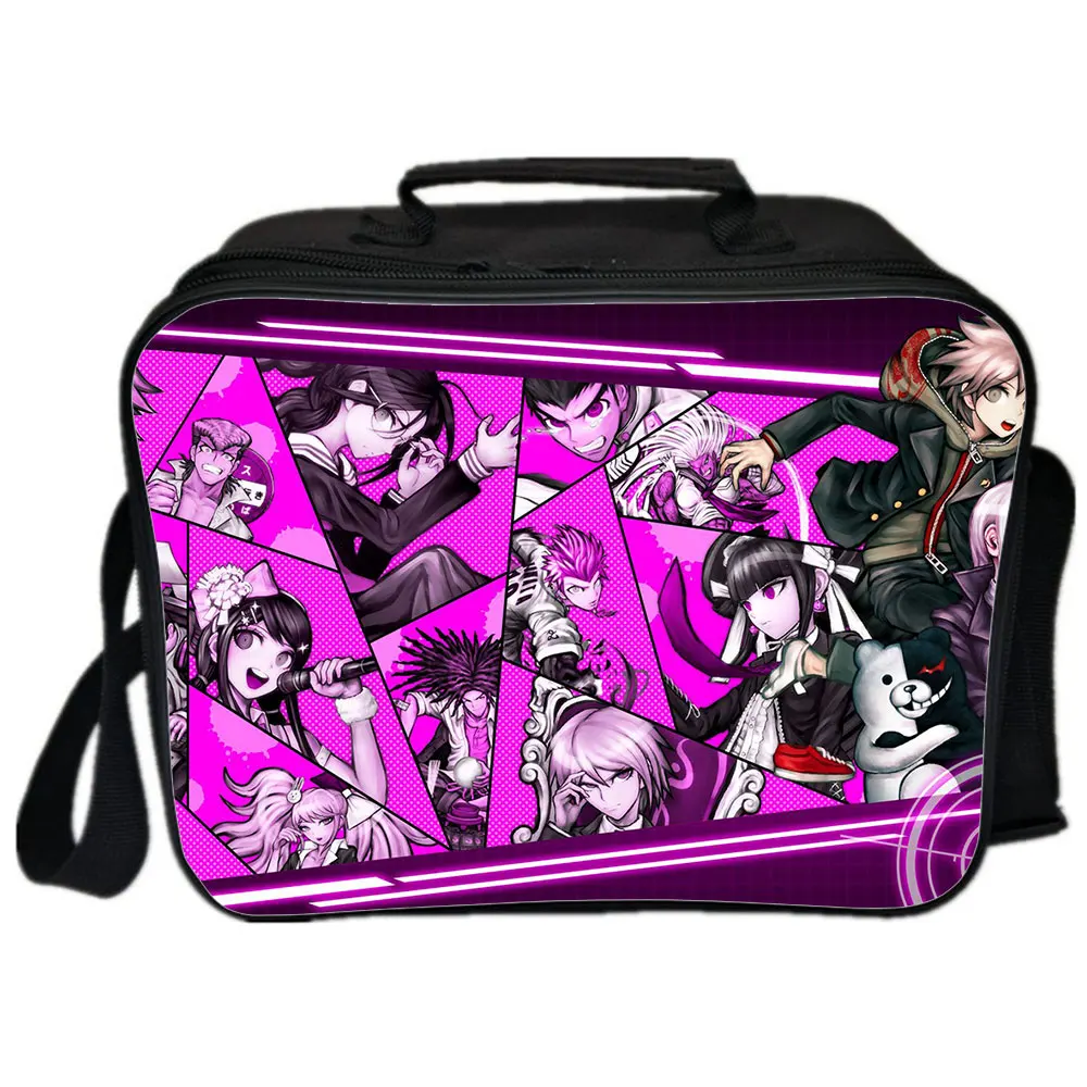 Spiele Danganronpa Rucksack Camping Schulter Tasche Anime Picknick Tasche Handtaschen Tragbare Isolierte Leinwand Mittagessen Taschen Für Frauen