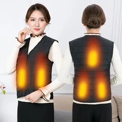 Women Outdoor warm vest Electric Heated Vest Washable USB Charging Heated Clothing Winter Skiing Hiking Camping Anti-Cold Vests