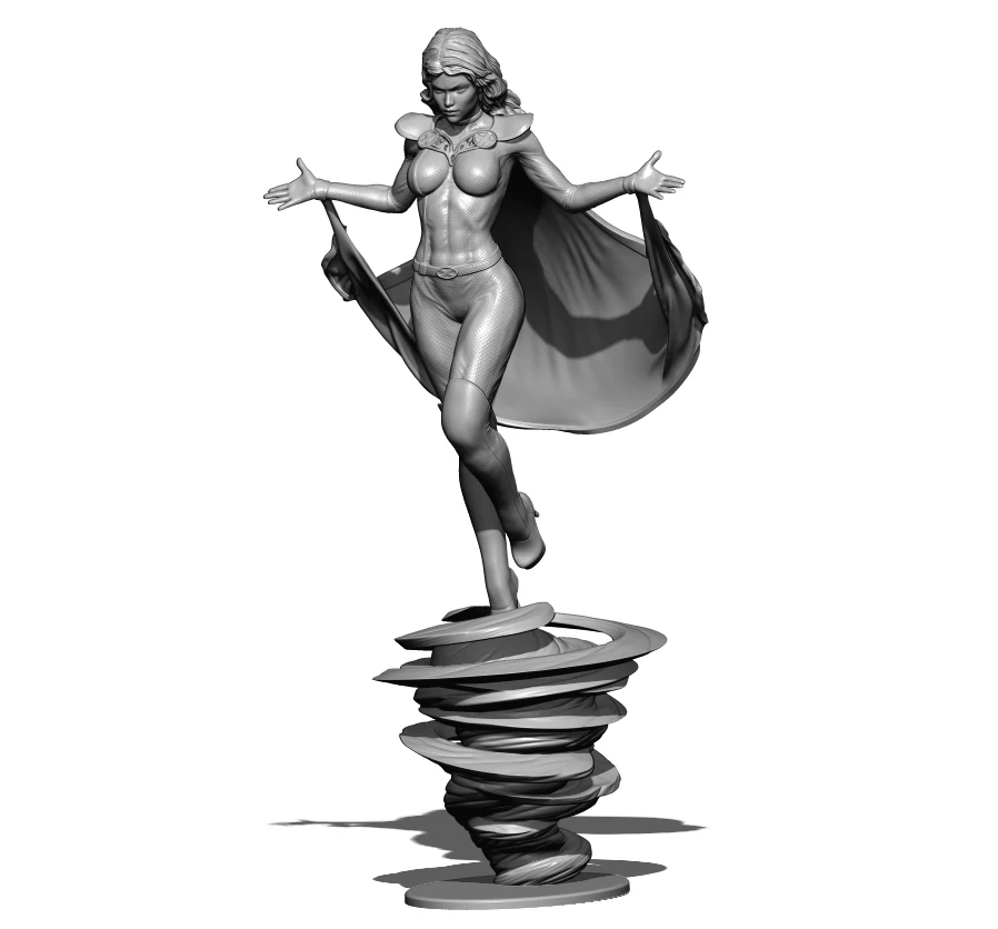 1/24 75mm 1/18 100mm Resin Model Storm Woman Girl 3D Printing Figure Unpaint No Color RW-032