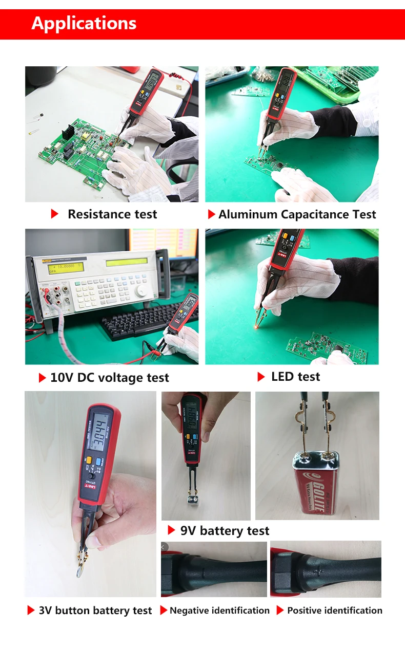 UNI-T UT116A UT116C SMD Tester 36V Voltage Meter Resistance Capacitance Zener Diode Continuity Battery Tester