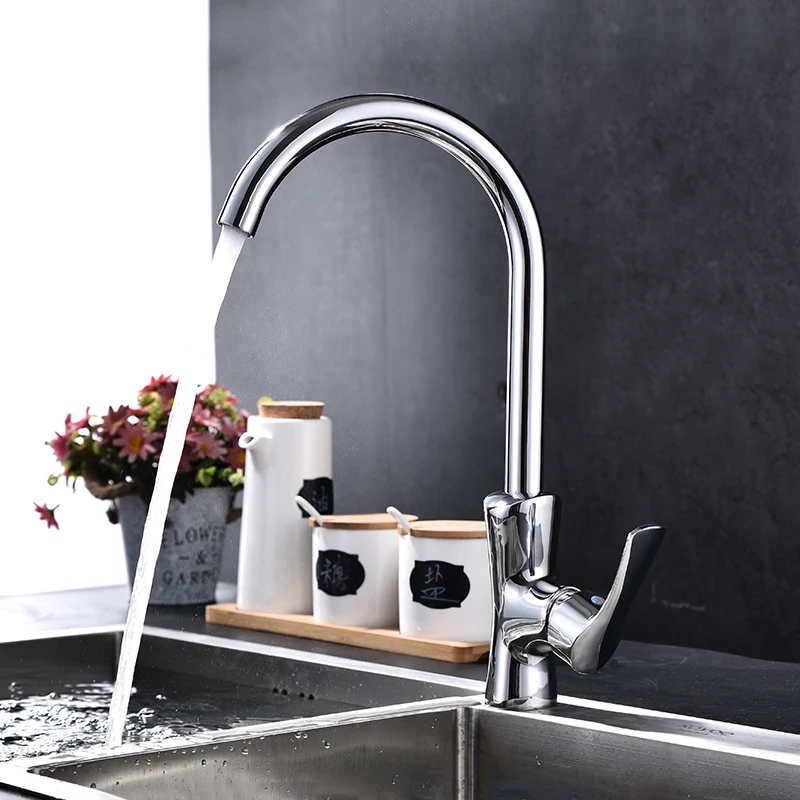 Classic Kitchen Faucet Copper 360 Degree Swivel Spout Sink Tap Single Lever Hot Cold Water Mixer Tap Wash Basin Tap Deck Mounted