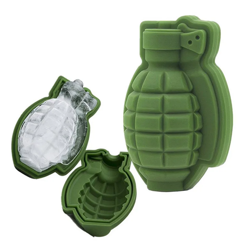 3D Grenade Shape Ice Cube Mold DIY maker  Cream Maker Party Bar Drinks Silicone Trays Molds Kitchen  Tool