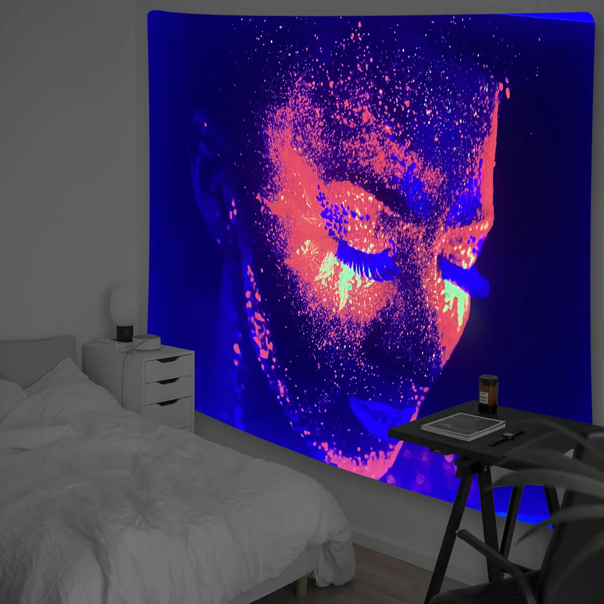 Tiger Lion Fluorescent Wall Tapestry Home Decoration Colorful Wall Hanging for Living Room Tapestries Bedroom Psychedelic Carpet