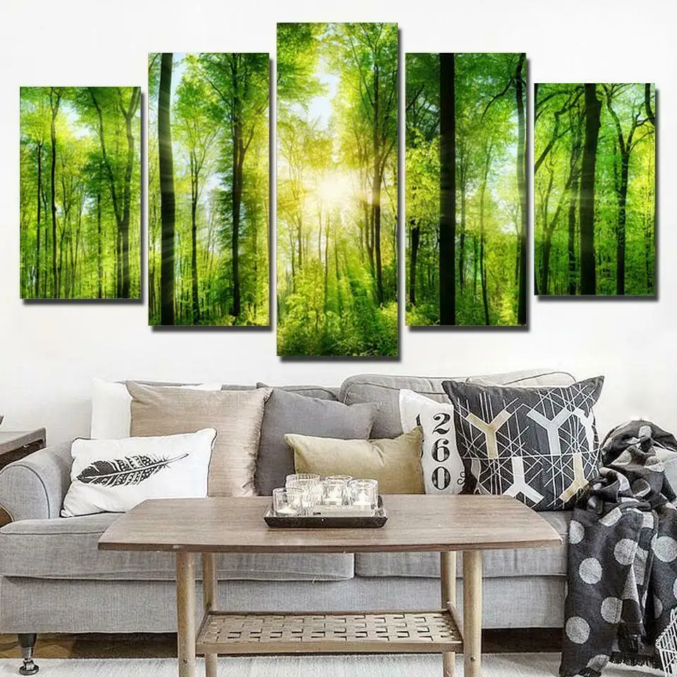 

Ray of Sunshine Forest Modern Home Wall Decor Canvas Picture Art HD Print Painting On Canvas for Living Room Unframe