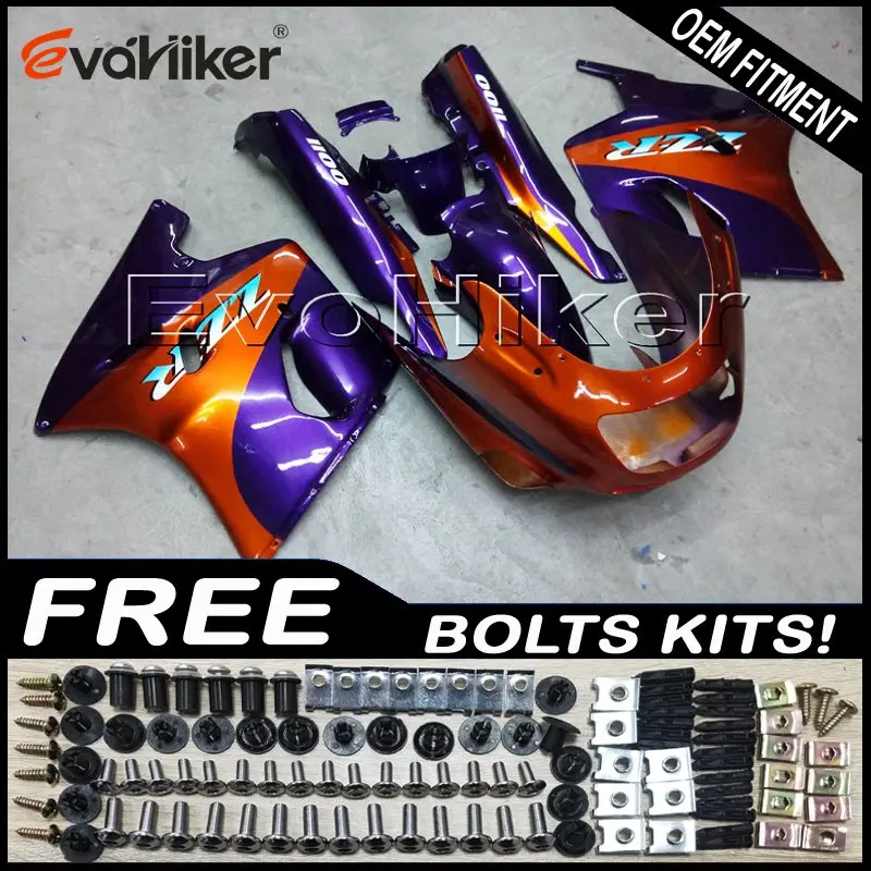 

Custom motorcycle fairing for ZX-11 ZZ-R1100 1993 1994 1995 1996 1997 1998 1999 20 ABS motor panels Body Kit orange purple+gifts