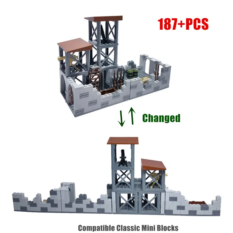 Blocs militaires MOC Montessori pour enfants, jouets avec armes, soldat pour garçons, cadeaux compatibles, Mini briques techniques de l'armée