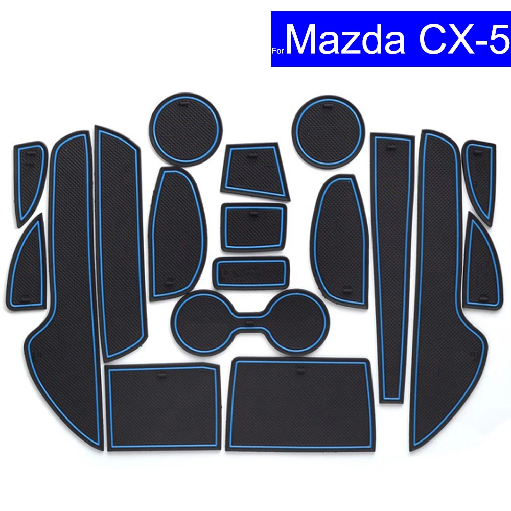 Non-slip Car Door Gate Slot Mats Carpets Position Cup Holder Pads For Mazda CX-5 2013 2014 2015 Door Groove Mat