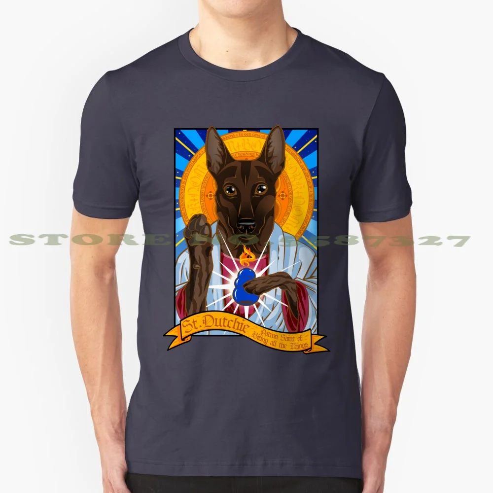 St. Dutchie 100% Pure Cotton T-Shirt Dutch Shepherd Hollandse Herder Dutchie K9 K 9 Police Dog Military Working Dog Dog Sport