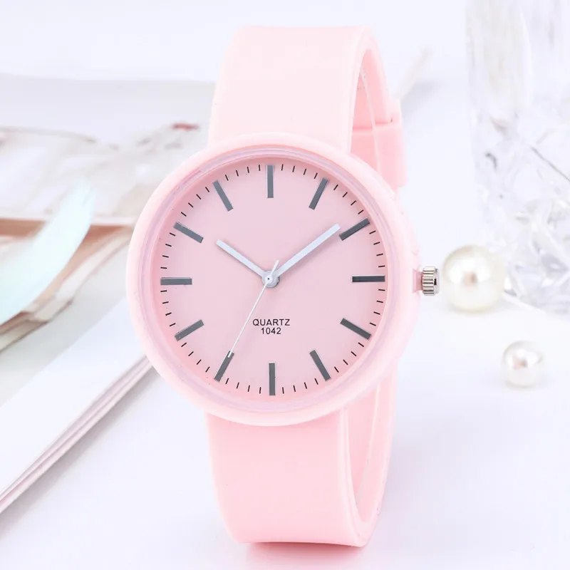 Relojes de cuarzo de silicona para Mujer, pulsera blanca, Simple, moda coreana, regalo, precio barato, envío directo