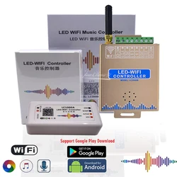 LC1000A LC2000B WIFI SPI Music Spectrum DC5-24V Controller for WS2811 WS2812 RGB LED Digital Pixel Strip 1024-2048 Pixels