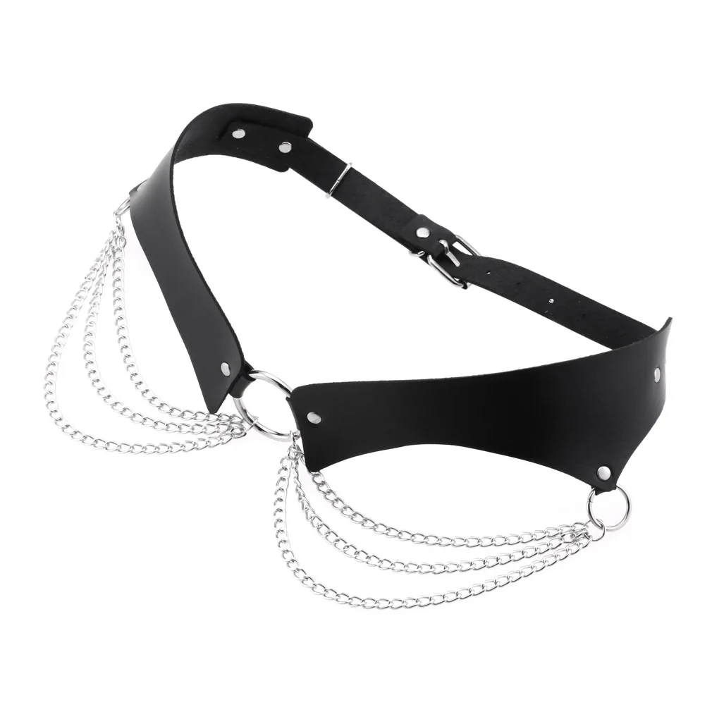 Leather Waist Harness Chain Belt Rave Body Jewelry for Women and Girls Festival Fashion Gothic Accessories