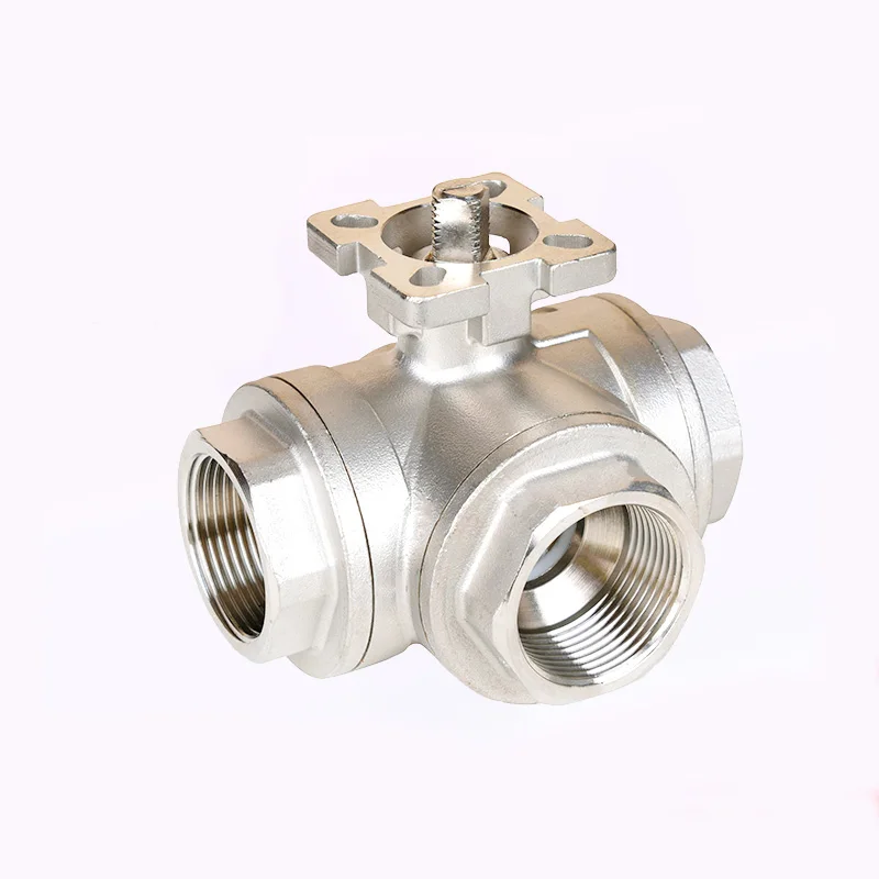 

1/4" 3/8" 1/2" 3/4" 1" SS304 Stainless Steel High Platform Three-way Ball Valve T/L Type Female Thread DN8/DN10/DN15/DN20/DN25