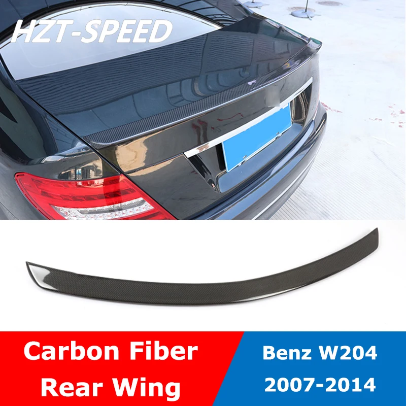 AMG Type Carbon Fiber Rear Trunk Lip Wing Spoiler For Mercedes-Benz C Class W204 C180 C200 C260 C300 C63 Coupe Sedan 2007-2014