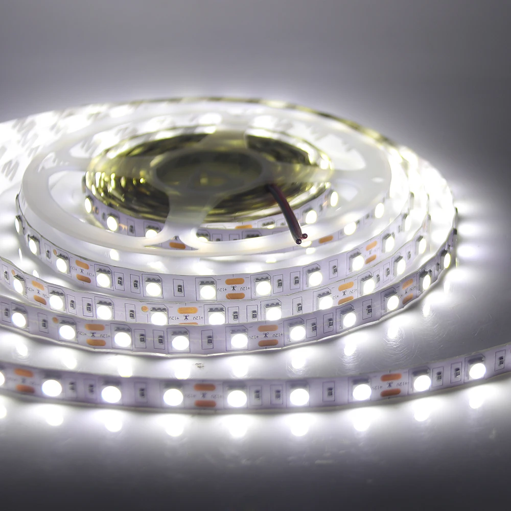 12V LED Strip 5050 RGB Warm White Light 5m Waterproof 60LED/m Flexible LED Tape Lights Decor Lighting