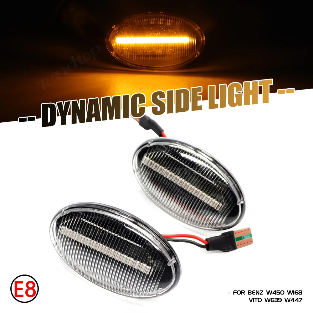 Dynamic Blinkers LED Side Light Turn Signal Marker Lamp For Mercedes Benz Smart 450 452 A-Class W168 Vito W639 W447 Citan 415