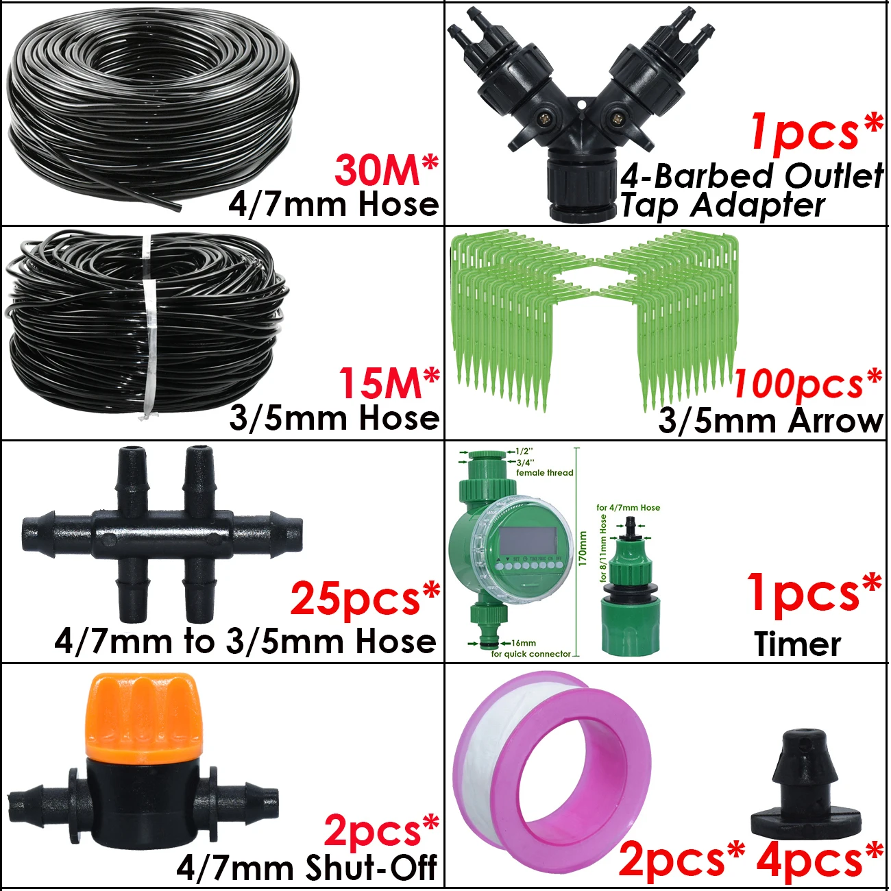 KESLA Garden 4/7 mm bis 3/5 mm Schlauch, automatische Bewässerung, Tropfbewässerungssystem, Kit, Ellenbogen-Emitter, Topfpflanze, Zuhause, Bonsai, Gewächshaus – Detail 7