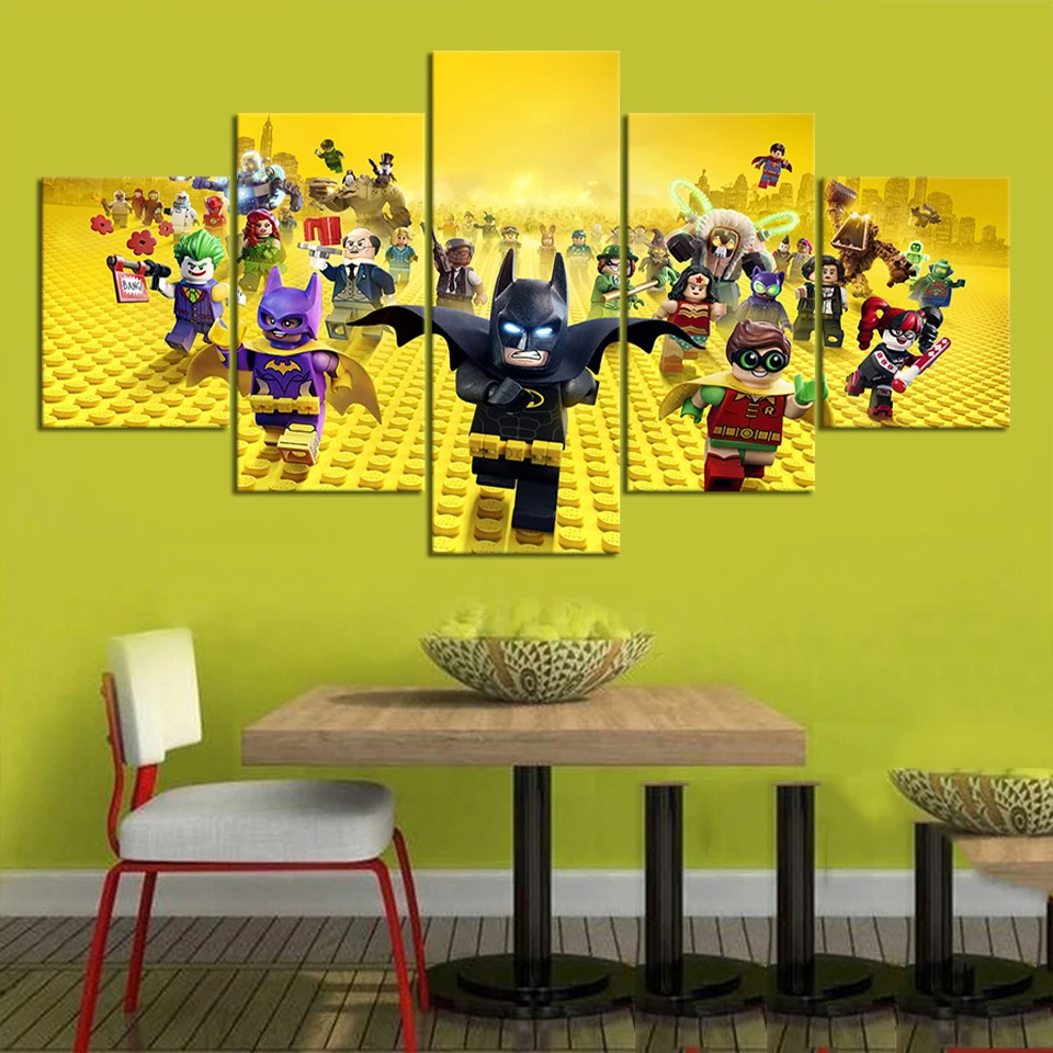 No Framed Canvas 5Pcs Movie Children Cartoon Kawai Modern Wall Art Poster Home Decor Pictures Living Room Decoration Paintings