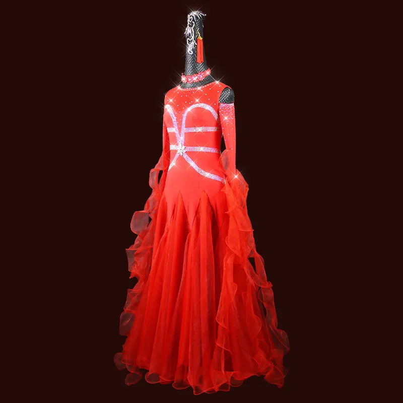 Women New modern dance performances, competition costumes, national standard dance, waltz, ballroom dance dress