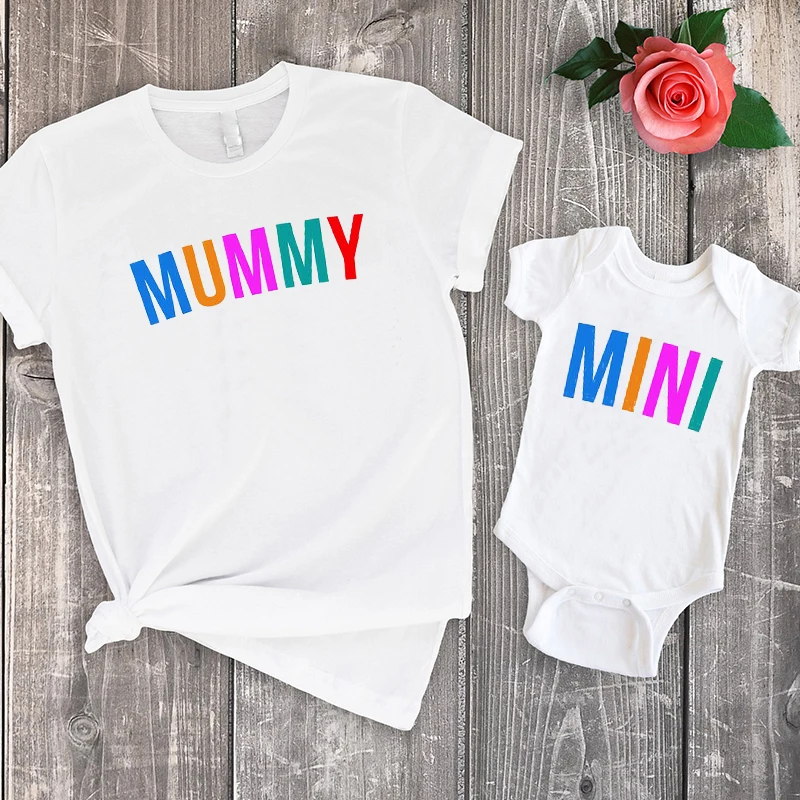 Matching Shirts Mother and Child Family Matching Clothes 2022 Fashion Summer  Tshirts Mom and Daughter Twinning  Print Sets