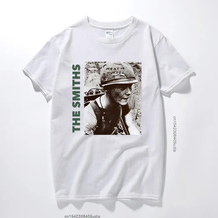 Camiseta de The Smiths, Camisa de algodón de la banda de Rock inglés, Meat Is Murder, Morrissey Marr, Harajuku, talla europea, novedad de 1985