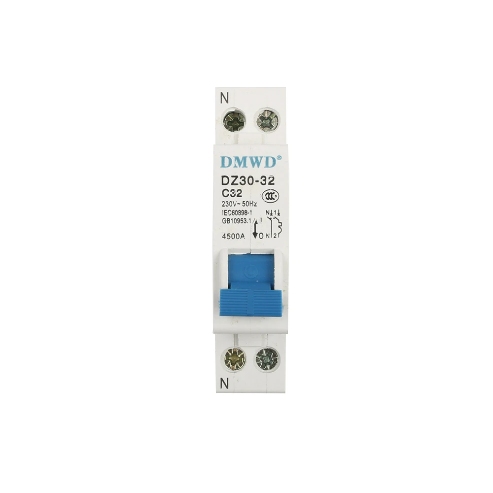 DMWD DPN mini DZ30-32 1P+N 10A 16A 20A 32A 220V 230V 50HZ 60HZ Residual Current Circuit Breaker RCBO Mini Circuit breaker RCCB